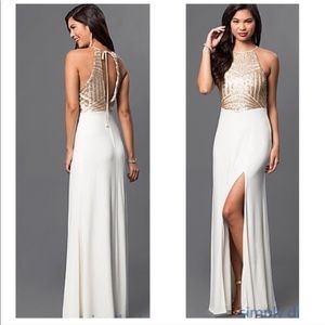 Gold and White Sparkly Gown